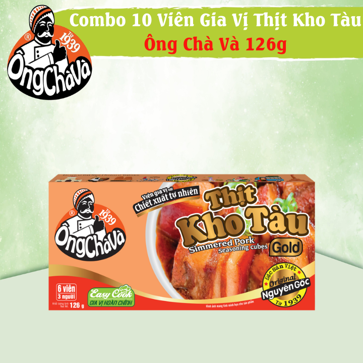 Combo 10 Hộp Viên Gia Vị Thịt Kho Tàu Ông Chà Và 126gr