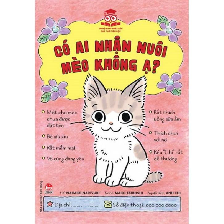 Sách - Có ai nhận nuôi mèo không ạ?