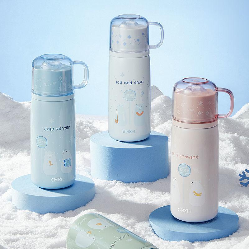 400Ml Sinh Viên Thép Không Gỉ Dễ Thương Giữ Nhiệt Cốc Sáng Tạo Hoạt Hình Chống Rò Rỉ Chân Không Trẻ Nhiệt Nước Thermocup