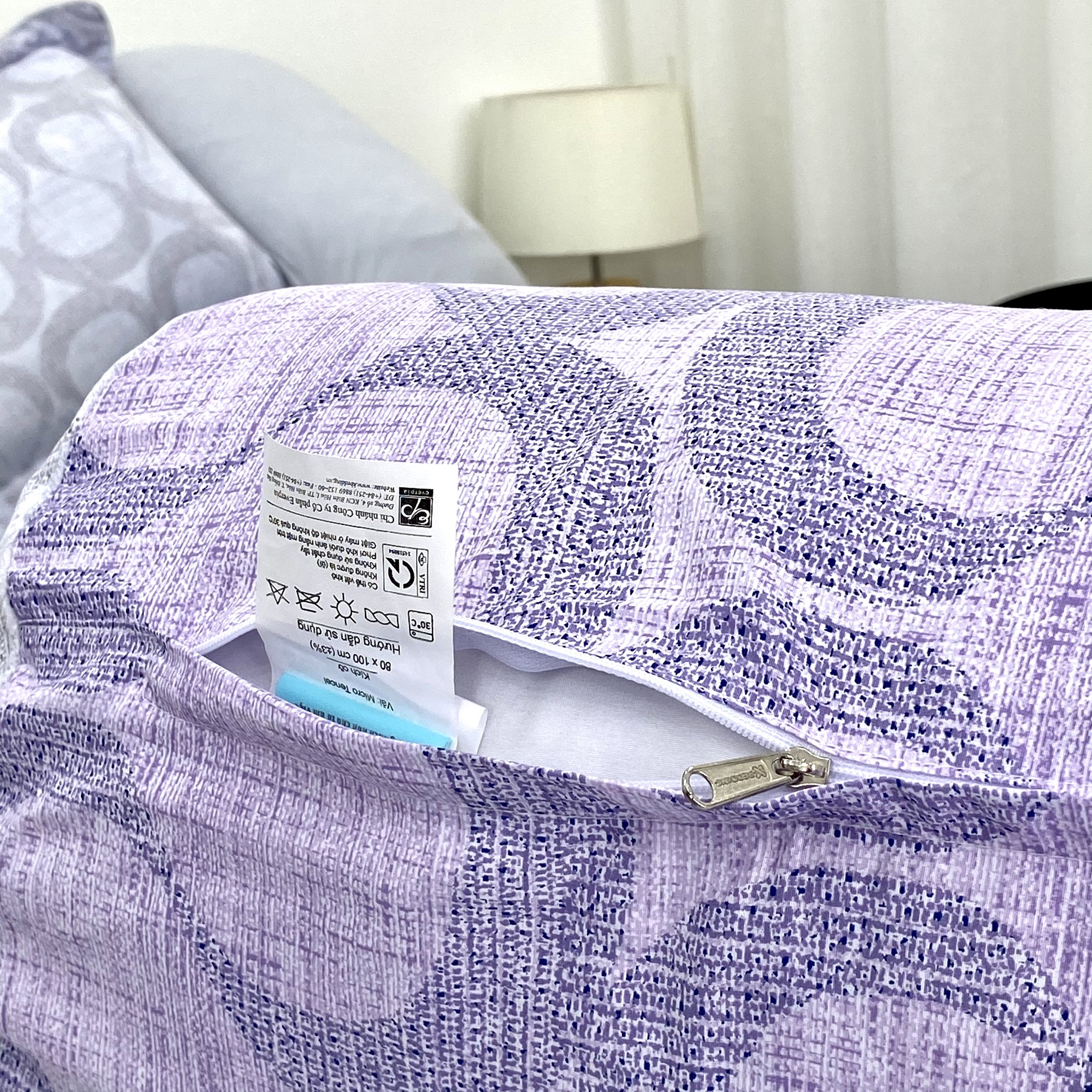 Bộ ga giường  KBedding by Everon KMTP 116 Microtencel Xám phối tím (4 món)