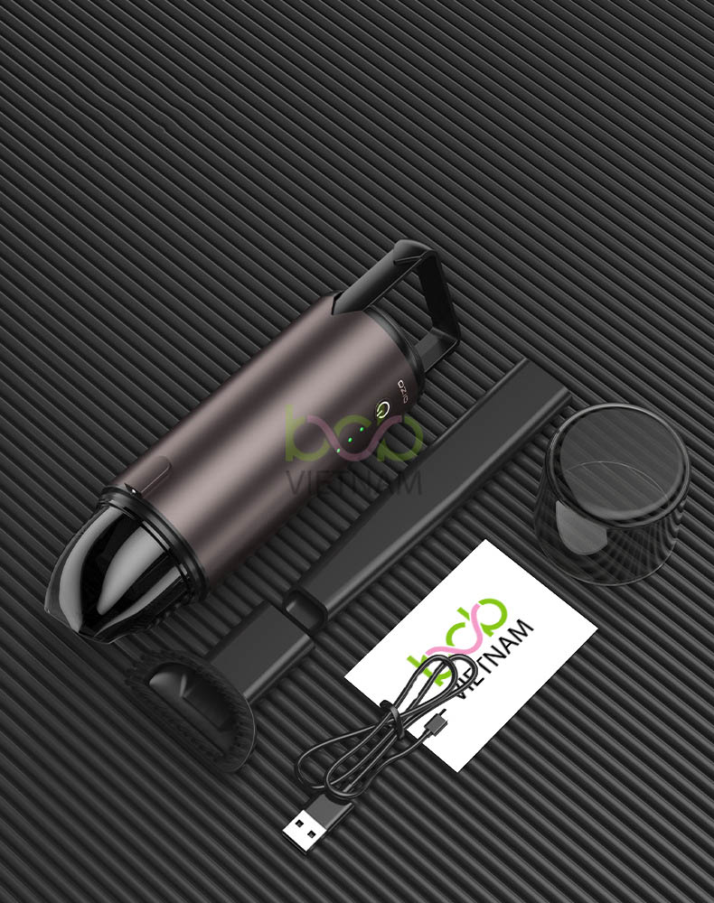 Máy Hút Bụi Ô Tô Không Dây Tiện Lợi Dung Lượng Pin 4000mah Lực Hút Siêu Mạnh Sạc USB