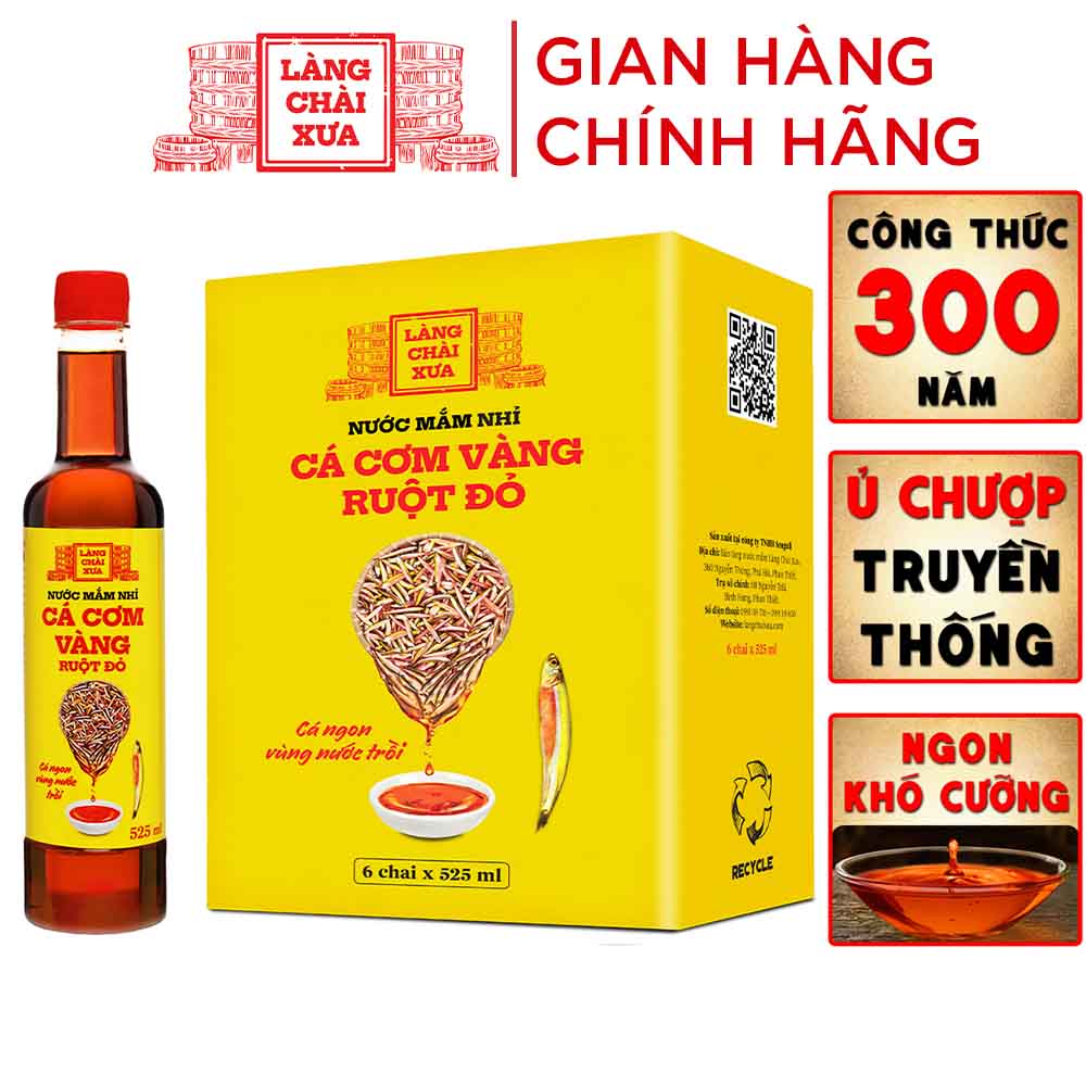 Đặc Sản Phan Thiết - Nước Mắm Nhỉ Cá Cơm Vàng Ruột Đỏ Làng Chài Xưa 525Ml/Chai Cá Ngon Vùng Nước Trồi 300 Năm Truyền Thống