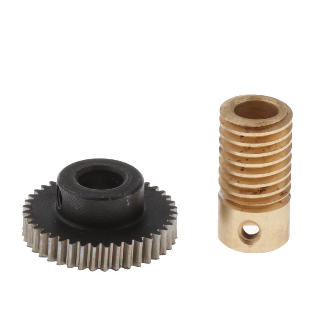 4pcs 0.5 Modulus Steel Worm Gear Wheel + Brass Gear Shaft Set Hole 6mm