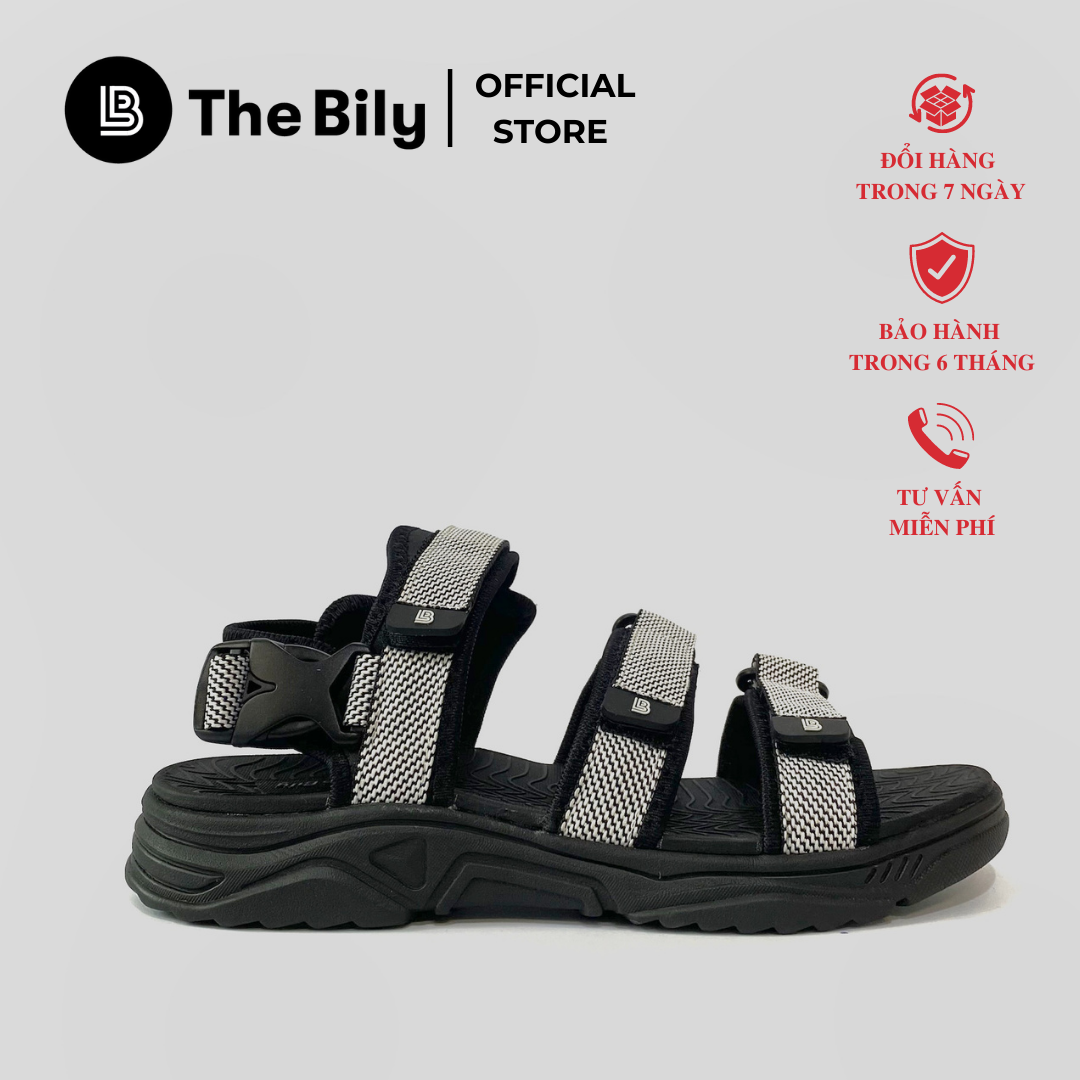 Giày Sandal Nam The Bily 3 Quai Ngang - Màu Trắng BL04