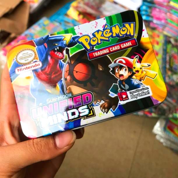 Rhẻ bài pokemon hộp sắt 40 lá Tặng kèm 1 thẻ Vàng Vip