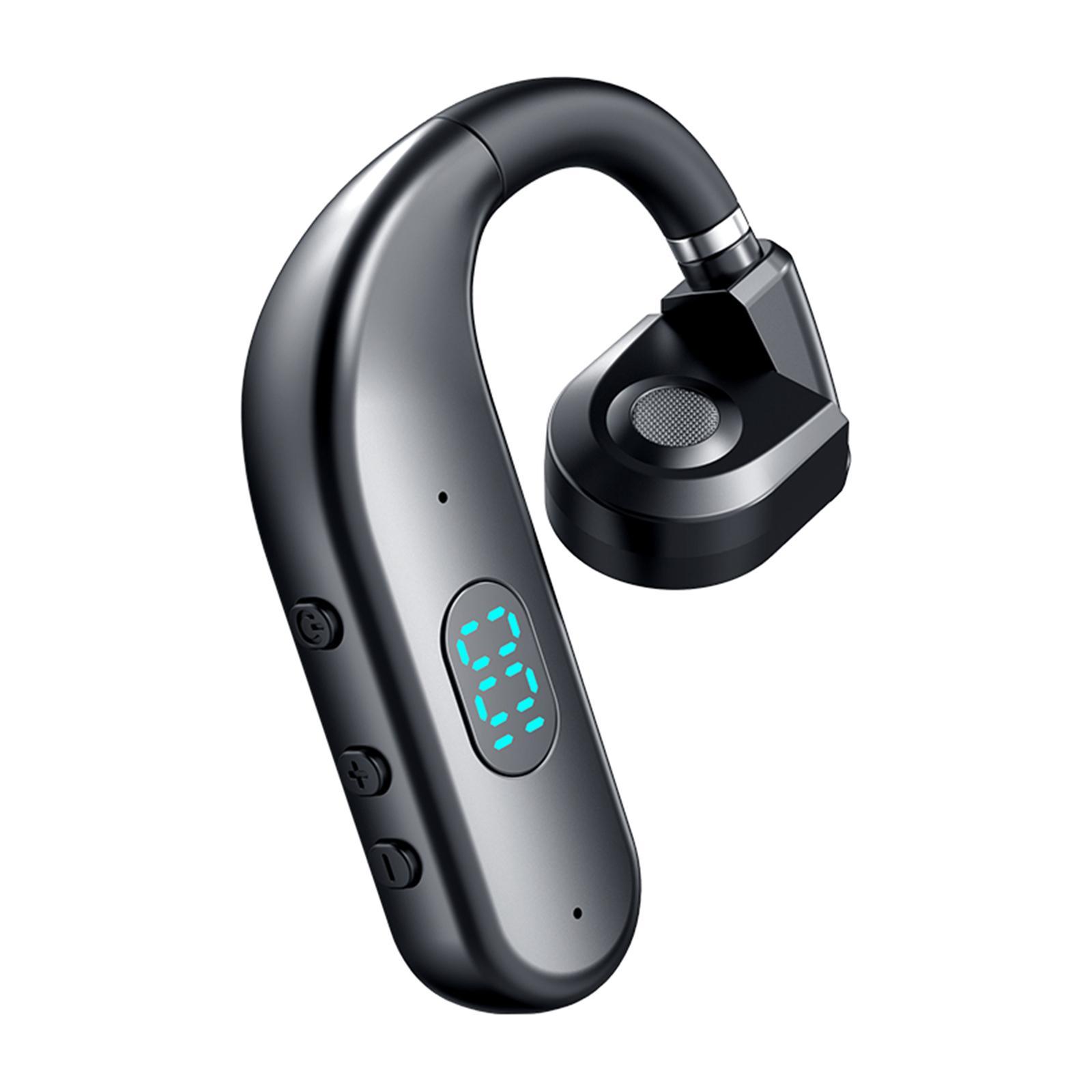 Single Ear Headphones Earbuds Earhook Noise Cancelling V5.3 Rotating Long Standby Time Ear Hook Headset Clip Cordless Headset for Gyms Office