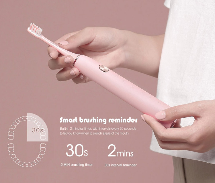 SOOCAS X3 USB Rechargeable Sonic Electric Toothbrush IPX7 Waterproof with 4 Brushing Modes from Xiaomi youpin- Pink Bubblegum