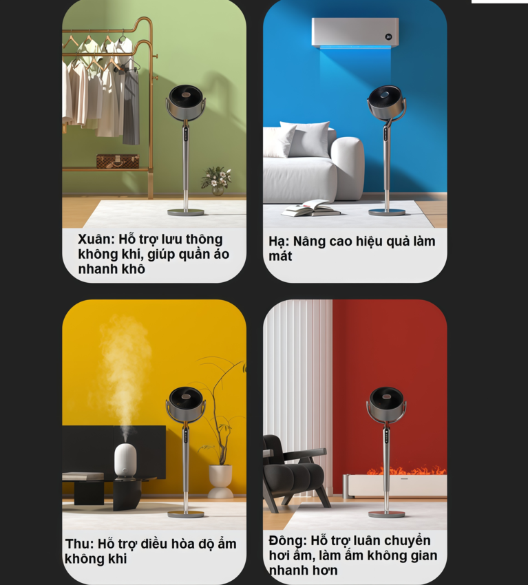 Quạt tuần hoàn 3D kiêm lọc không khí động cơ biến tần cao cấp thương hiệu Hà Lan Philips ACR4242CFD Serial 4000 - Hàng chính hãng