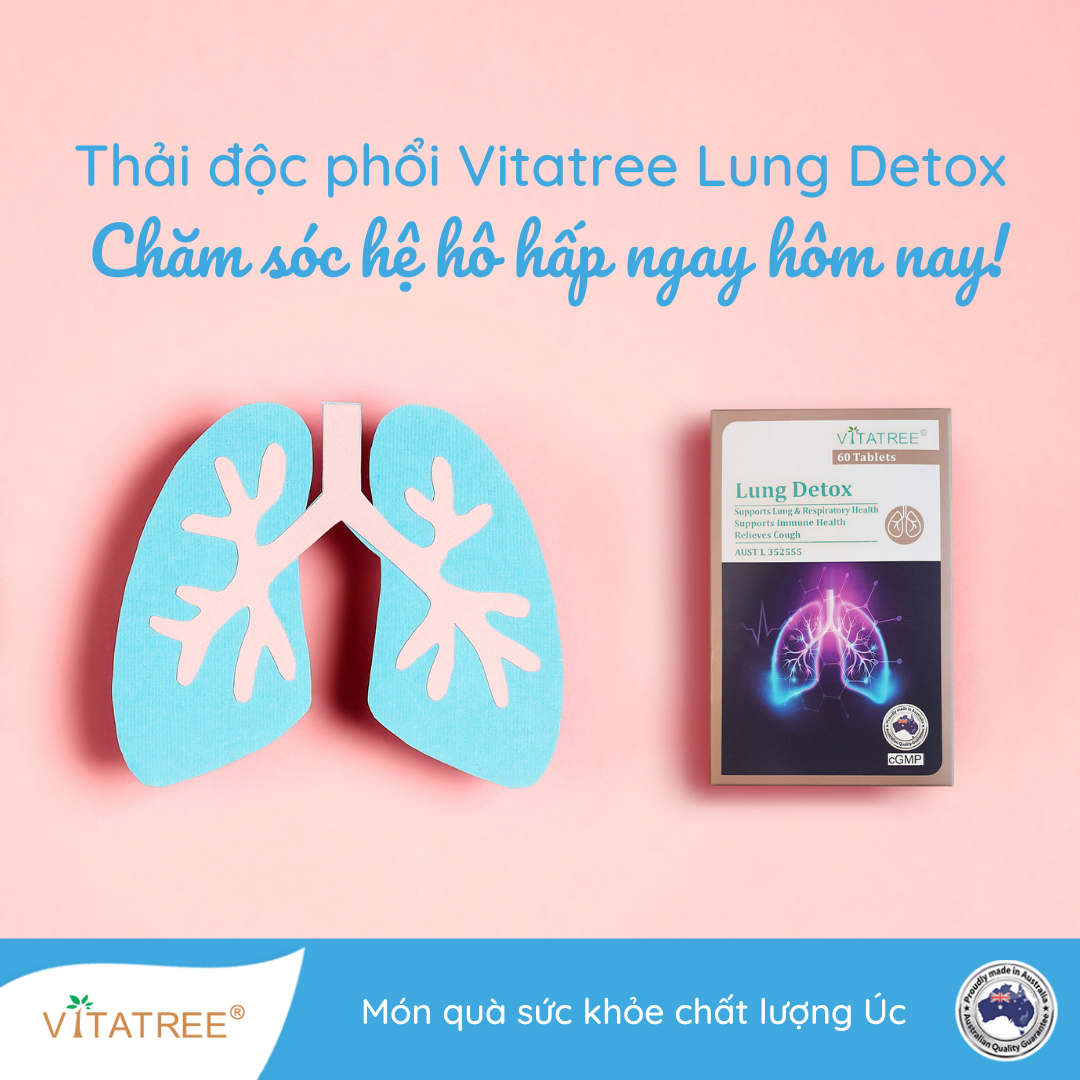 Bổ Phổi Úc Vitatree Lung Detox Giúp Hỗ Trợ Giảm Ho, Tăng Cường Sức Khỏe Hô Hấp, Hỗ Trợ Tăng Cường Sức Đề Kháng Cho Cơ Thể - OZ Slim Store