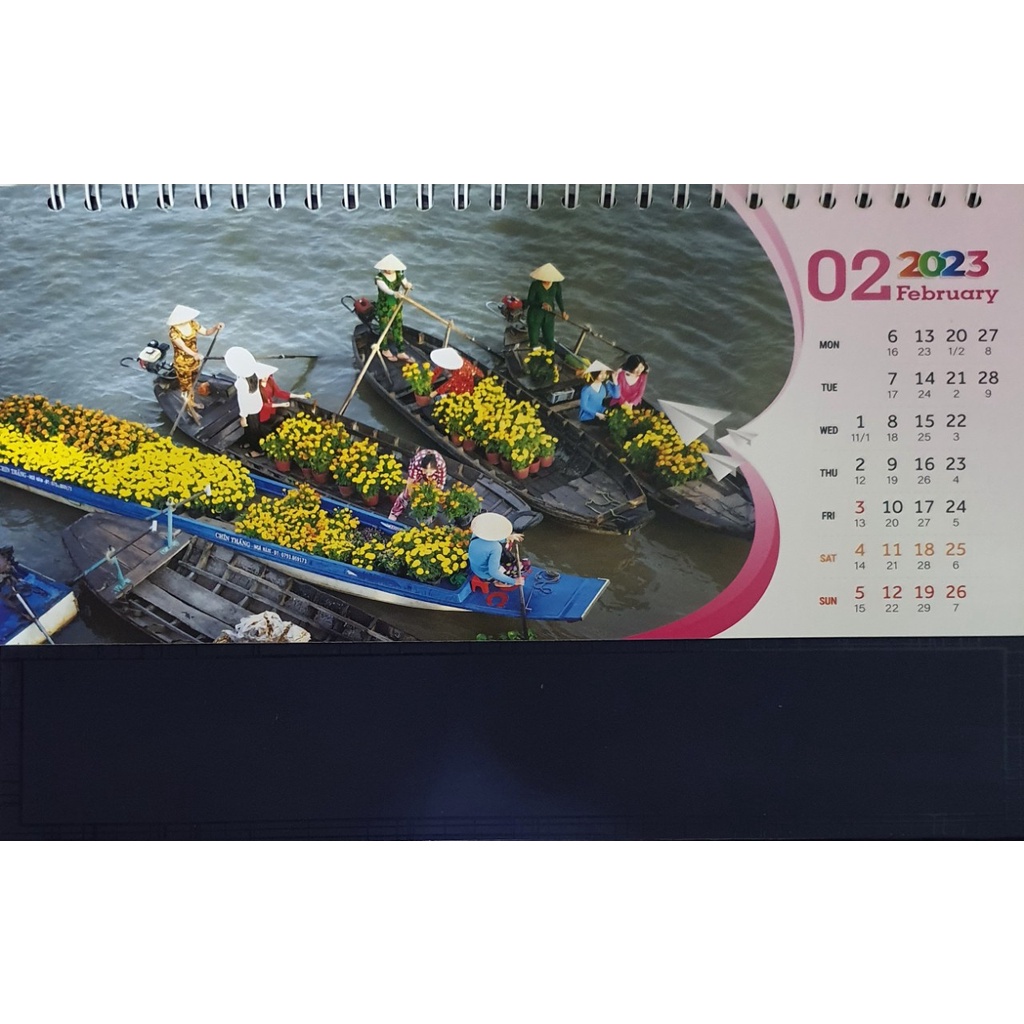 Lịch Bàn Lò Xo 13 tờ Việt Nam Mến Yêu - Có Túi Giấy