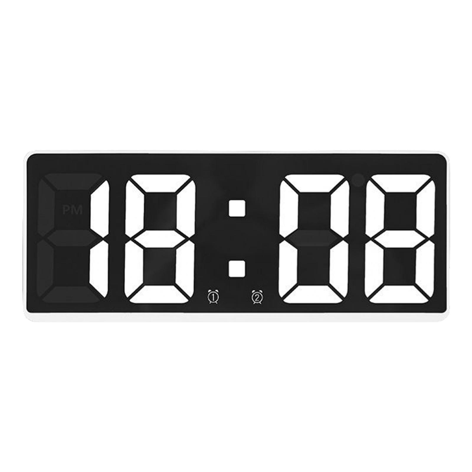 Large Display with 2 Alarms Snooze Calendar Battery  for Home Bedside