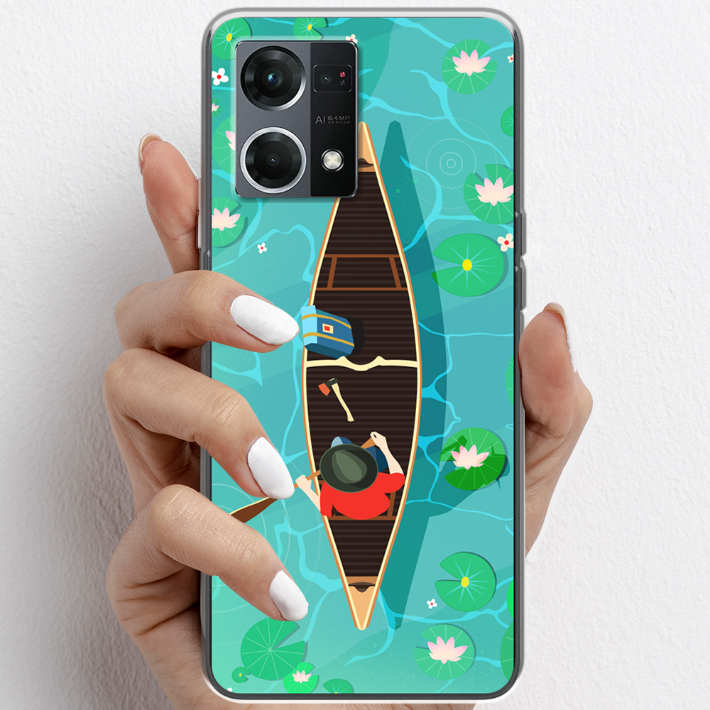 Ốp lưng cho Oppo Reno7, Reno7 Z nhựa TPU mẫu Chèo thuyền