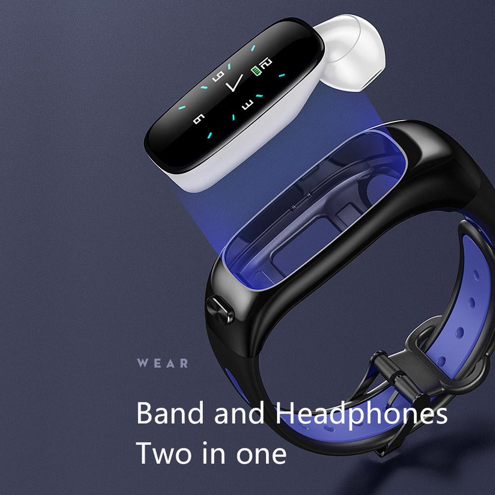 S1 Sports Band BT Earphone Smart Headset With Microphone Smart Bracelet Sleep Heart Rate Blood Pressure Monitor Alarm