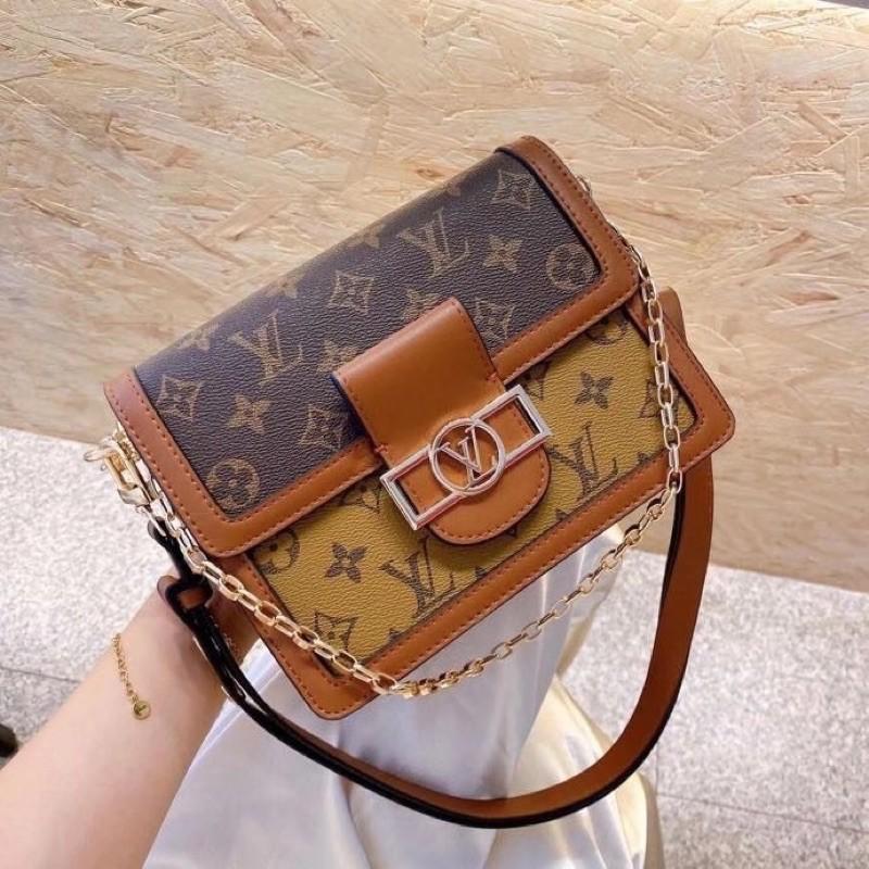 Túi đau phin hoạ tiết chất da siêu đẹp có 2 dây đeo(có hộp