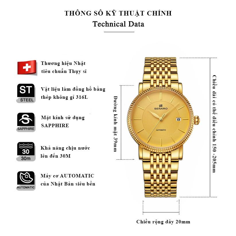 Đồng hồ nam SENARO Noble Gold 4071G.GGG thương hiệu Nhật Bản - LAMY WATCH