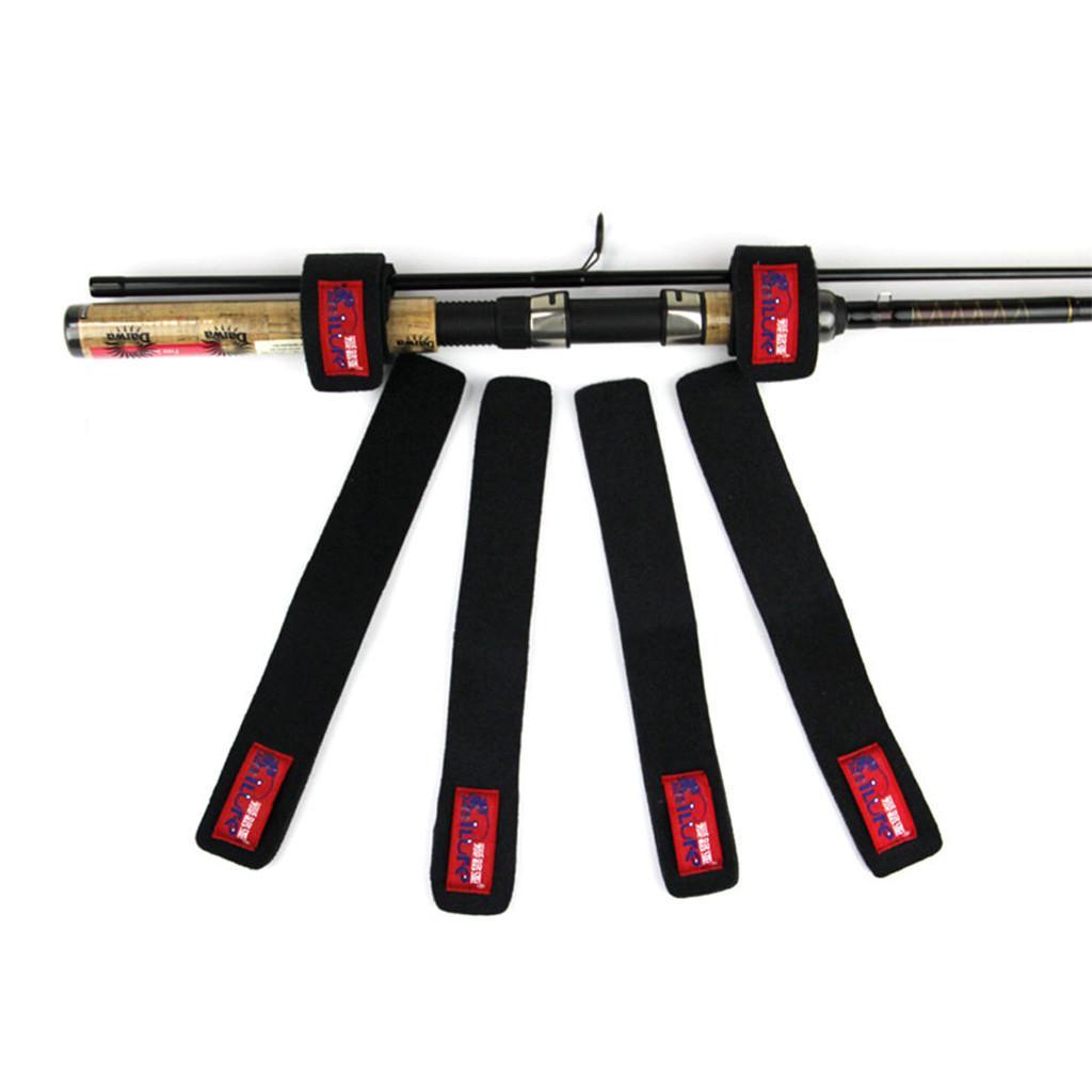 4Pcs Fishing Rods Belt Ties Rod Strap Stretchy Trout Finishing Rods Carbon Telescopic Bait Casting Spinning Rods Holder Wrap Bag Accessories