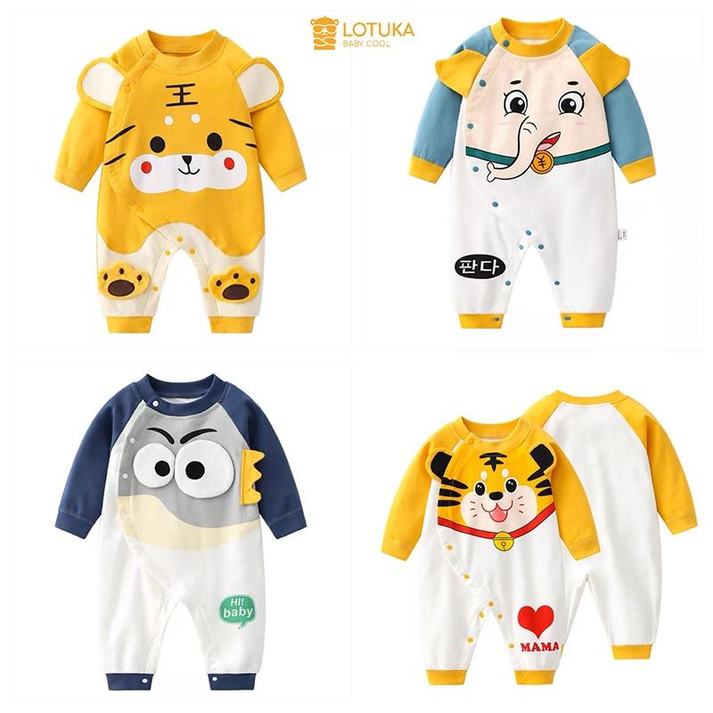 Body dài tay cho bé trai, bé gái hình Hổ dễ thương, áo liền quần hàng hè thu cho bé sơ sinh, bodysuit LOTUKA size 3-12kg