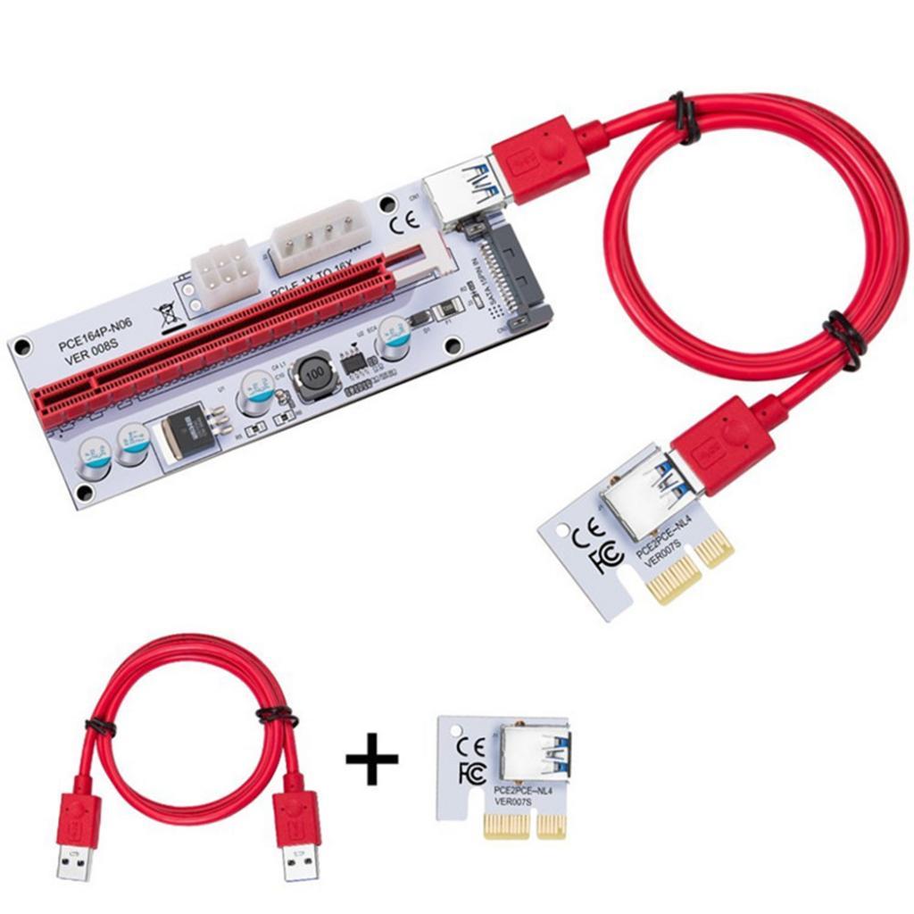 PCIE  Express PCI-E 1x To 16x Extender Riser Card USB 3.0   Cable