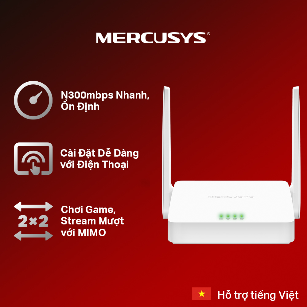 Bộ Phát Wifi Mercusys MW301R Chuẩn N 300Mbps - Hàng Chính Hãng