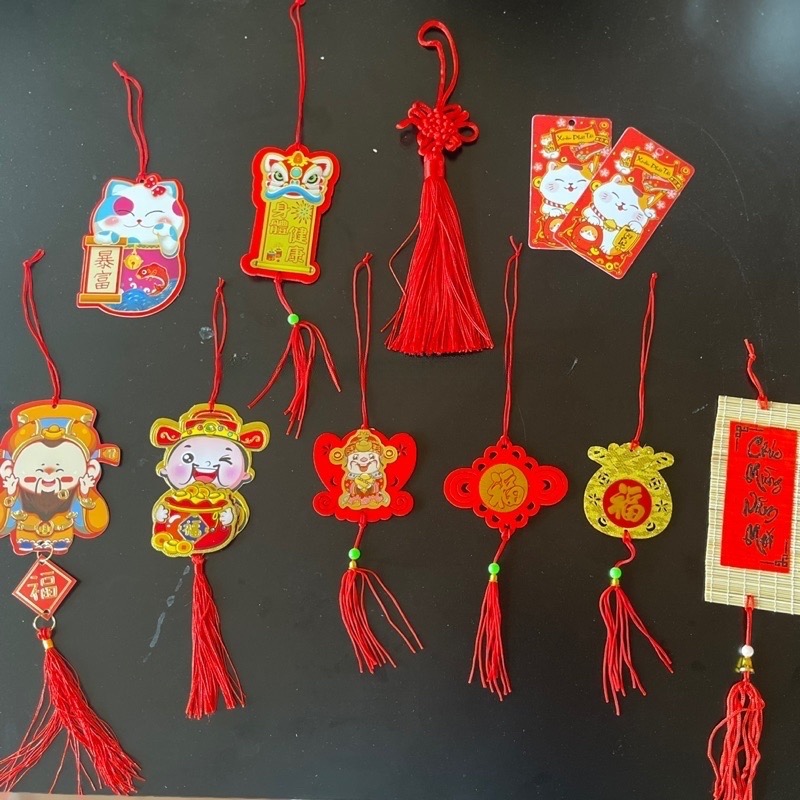 Thiệp treo trang trí Tết - Mẫu đơn vàng