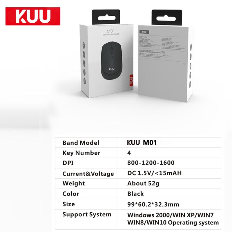 KUKU Chuột Không Dây Cho Máy Tính Laptop Pro Game 4 Nút 1600DPI Bật Lửa Thiết Im Lặng Xách Tay Bluetooth