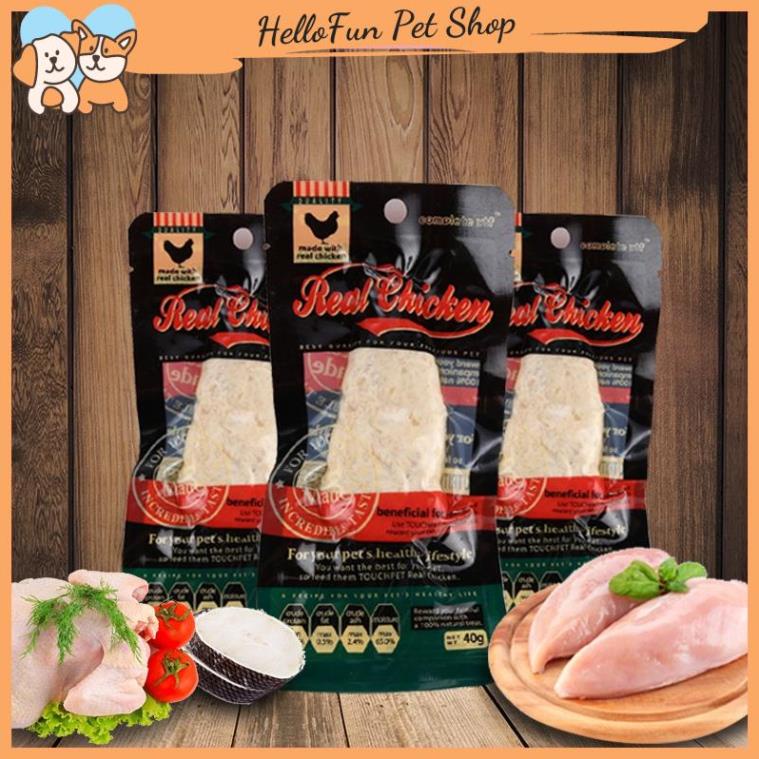 Ức gà hấp ăn liền cho chó mèo - Ức gà Pet Snack, Real Chicken, Masti cho thú cưng (40g)