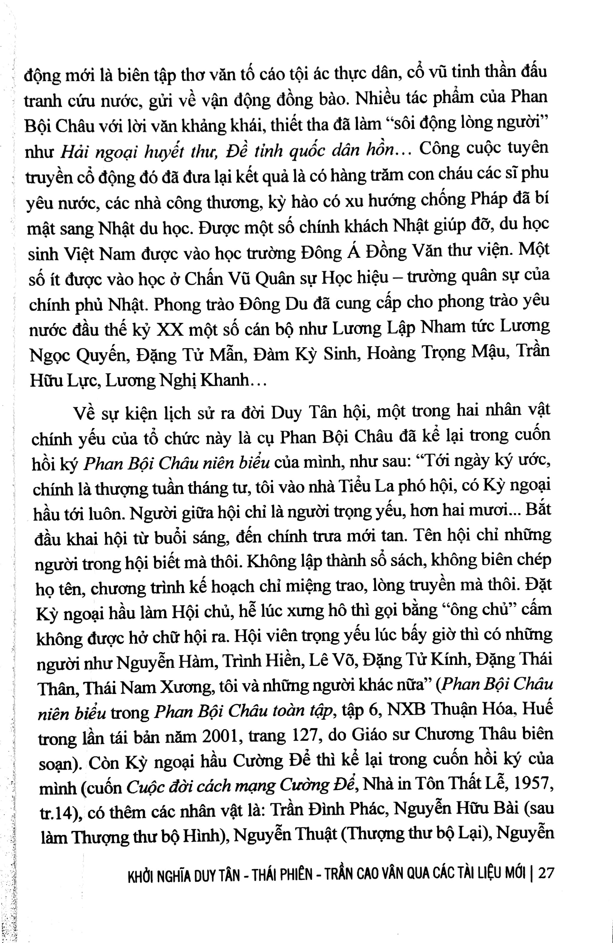 Khởi Nghĩa Duy Tân - Thái Phiên - Trần Cao Vân - Qua Các Tài Liệu Mới