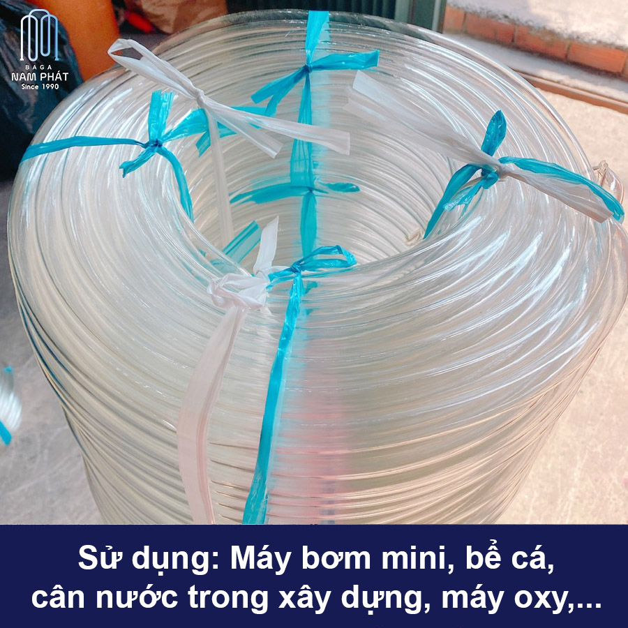 Cuộn 30m Ống nước dẻo trong, ống tio, Oxy trắng trong nhựa dẻo 5mm