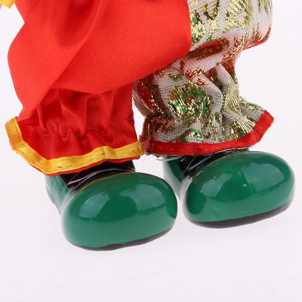 2x 6inch Funny Clown Porcelain Doll in Colorful Costume Handicraft Gift
