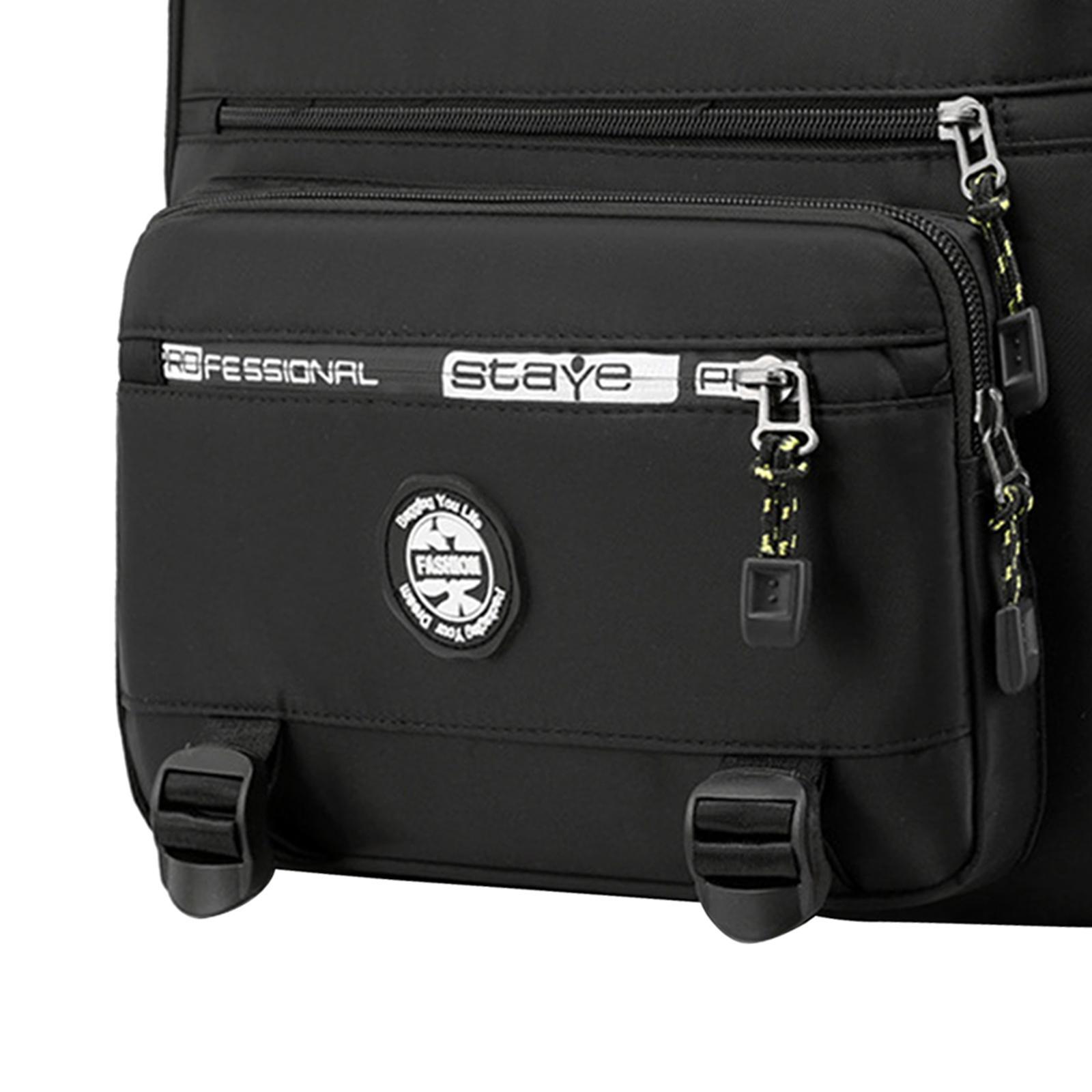 Men Shoulder Bag Crossbody Bag Zipper Waterproof Large Capacity Handbag Black