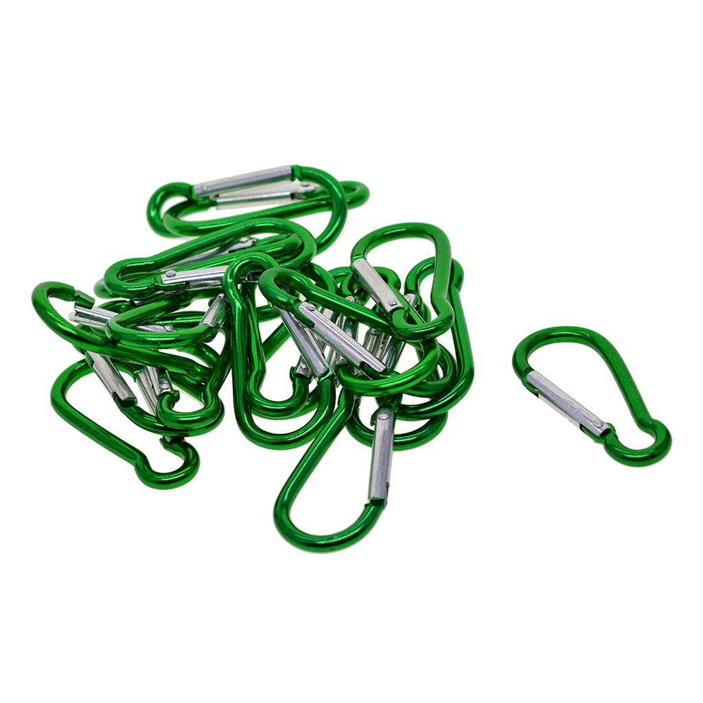 20x Carabiner Clip Key Holder Hiking Hook Lock Camp Camping D Shape