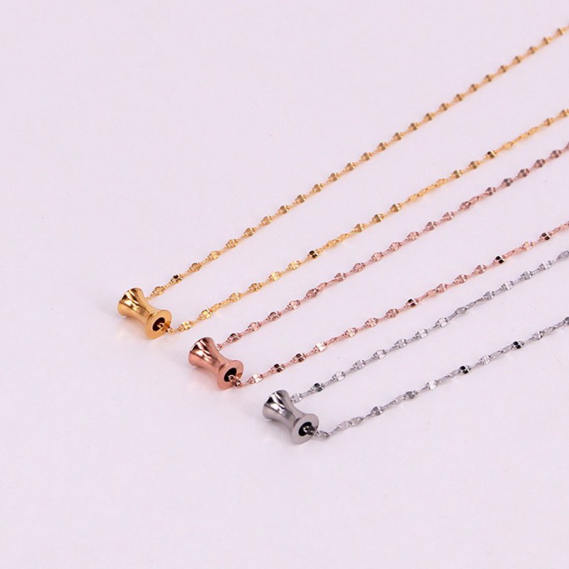 Dây Chuyền Nữ Dây Xoắn Titan Ko Đen TT 2232 - 1 Cái