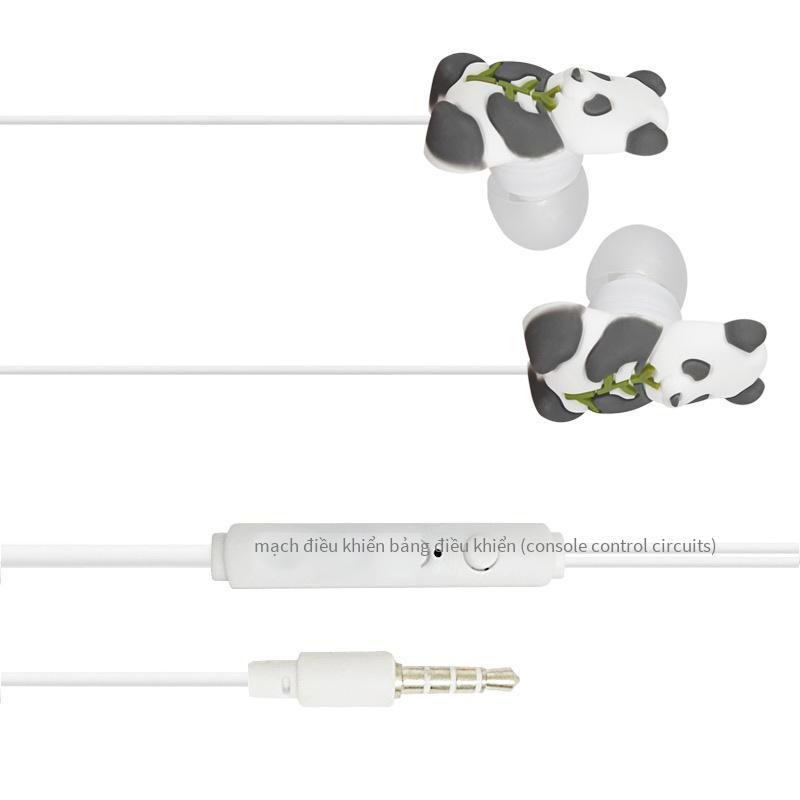 Đảm Bảo Chất Lượng Mới Sáng Tạo PVC Panda Hoạt Hình Tai Nghe Loại Đa Năng Có Dấu Điều Khiển Dây Tai Nghe Nhạc Quà Tặng Tai Nghe Sáng Tạo