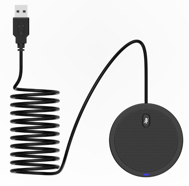 Micro thu âm đa hướng 360 độ để bàn UM02 dùng cho họp hội nghị trực tuyến chân cắm USB có LED- hàng nhập khẩu
