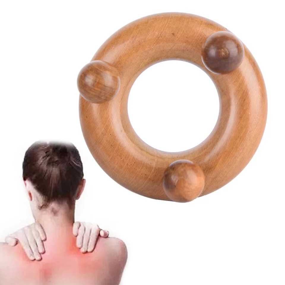 Dụng Cụ day ấn Huyệt Mát xa tròn Gỗ thơm  massage Đầu, bụng, tay, chân, kiểu thái - Chăm sóc sức khỏe