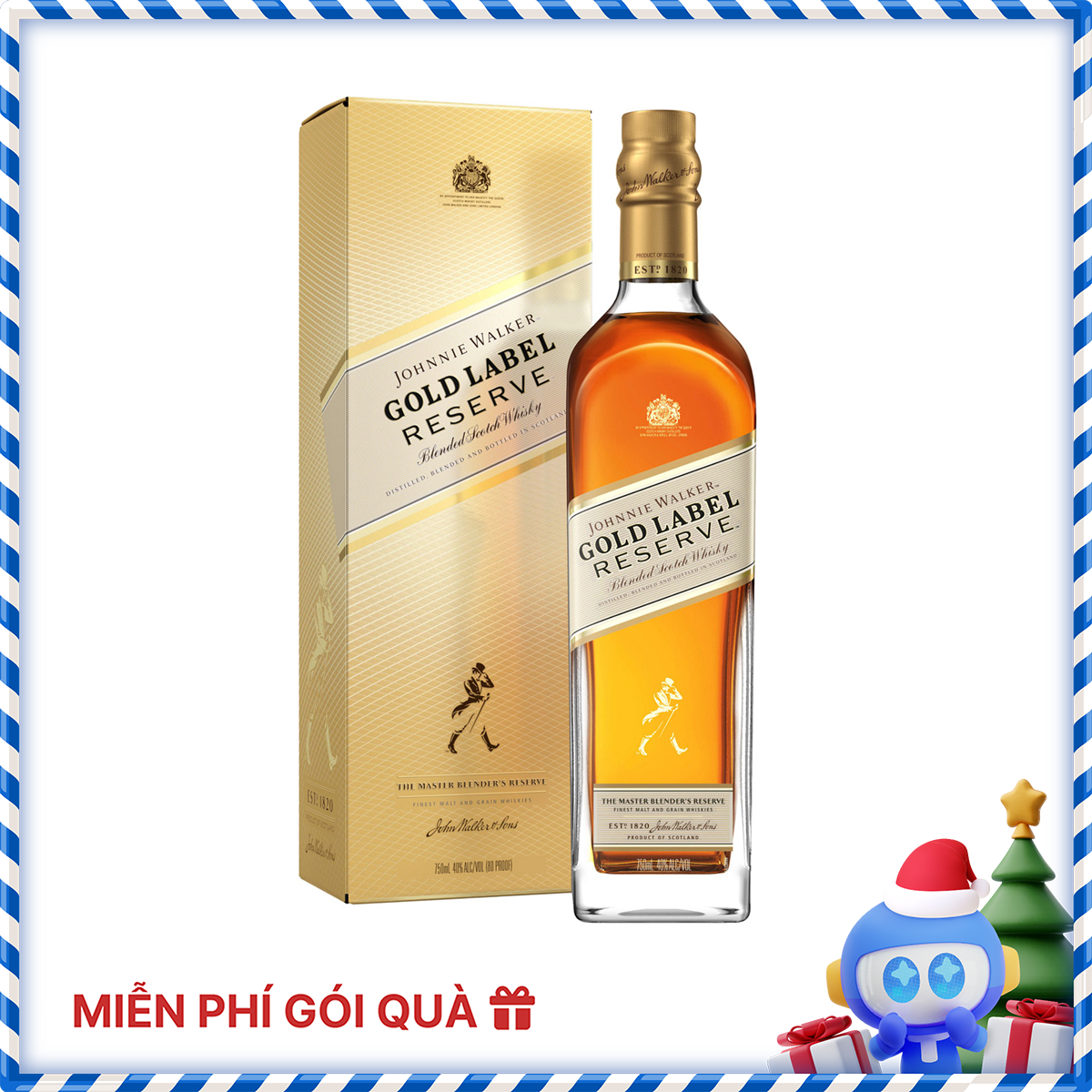 Rượu Johnnie Walker Gold Label Blended Scotch Whisky 40% 750ml [Kèm Hộp]