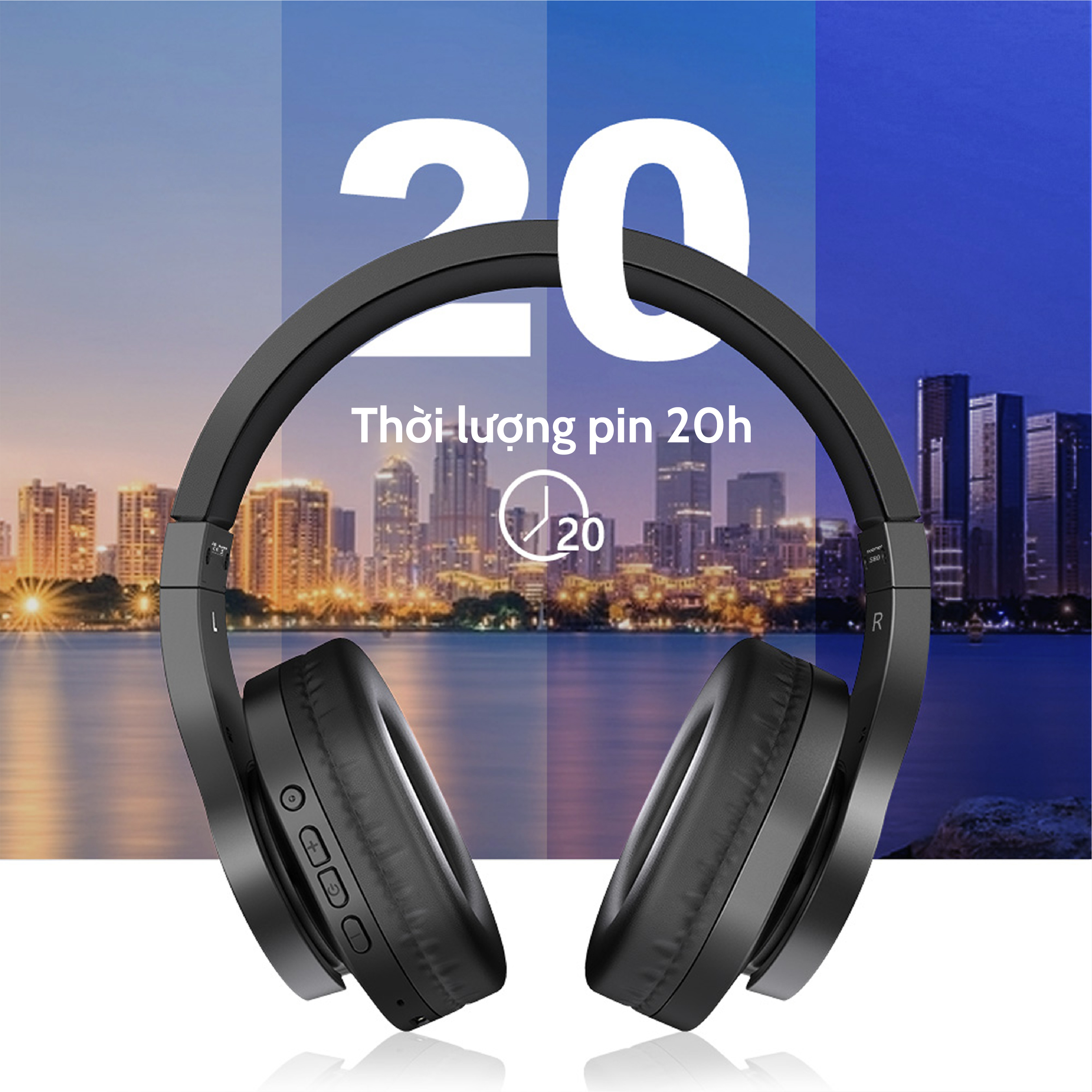 Tai Nghe Bluetooth Headphone OneOdio JS18 - Driver 40mm, Bluetooth 5.0, thời lượng pin lên đến 17h - Hàng Chính Hãng