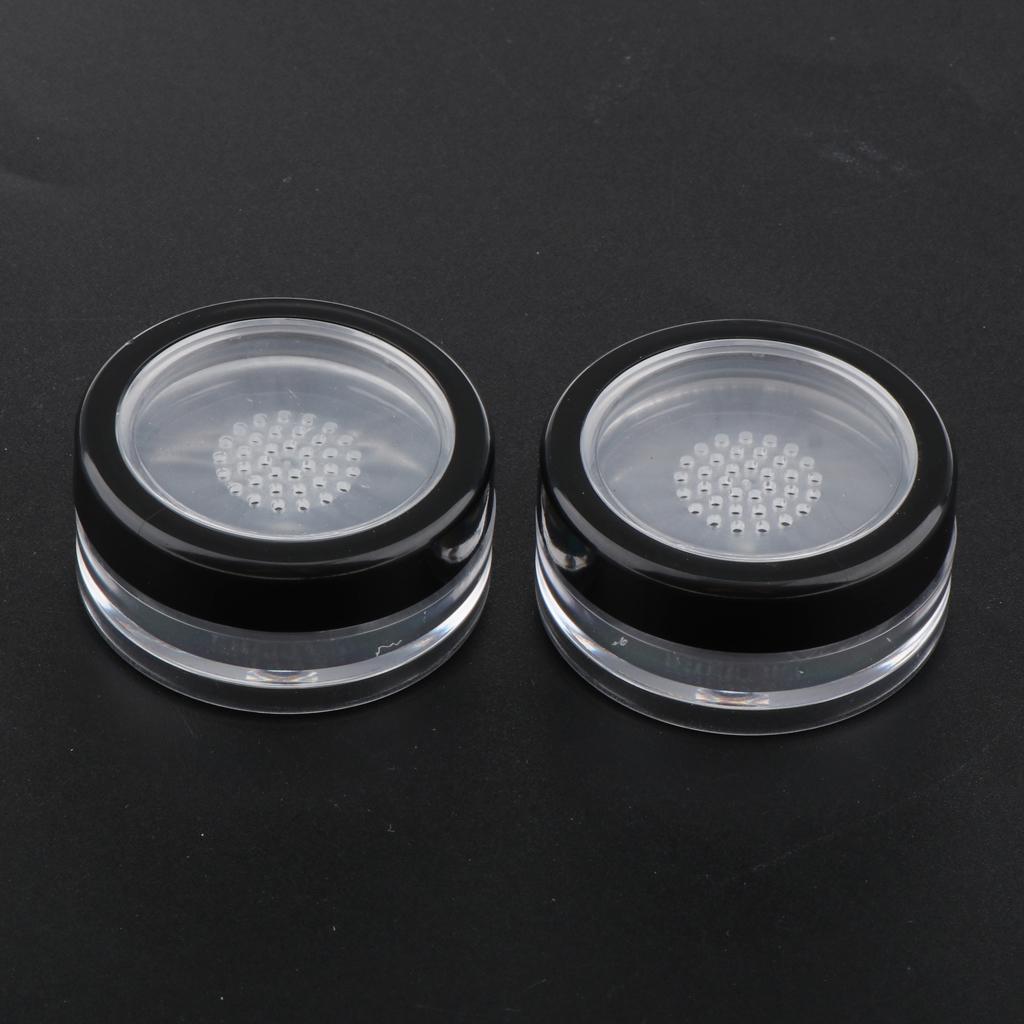 10x Empty Loose Powder Container Powder Puff Case Cosmetic Storage Jars