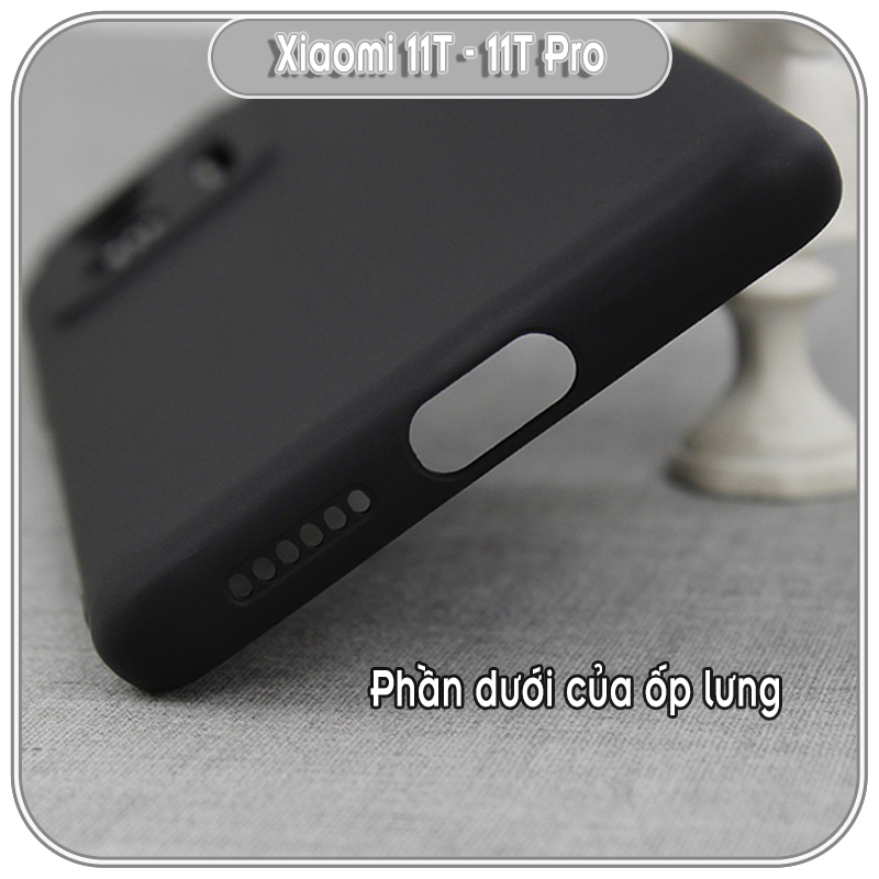 Ốp lưng che camera cho Xiaomi 11T - 11T Pro, TPU dẻo đen, nhám siêu mỏng