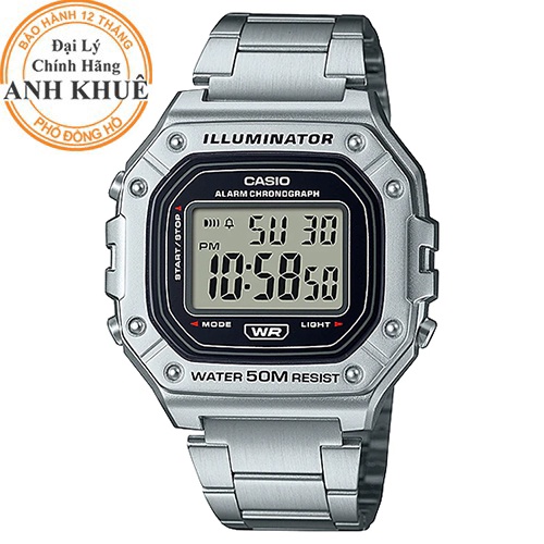 Đồng hồ nam dây kim loại Casio Anh Khuê W-218HD-1AVDF