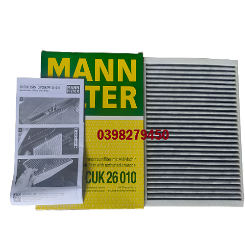 LỌC GIÓ ĐIỀU HÒA MANN FILTER CHO VM GROUP (Audi/ Seat/ Skoda/ VM) CUK26010 (MÃ: 6R0 819 653; JZW 819 653 F; WP2087)