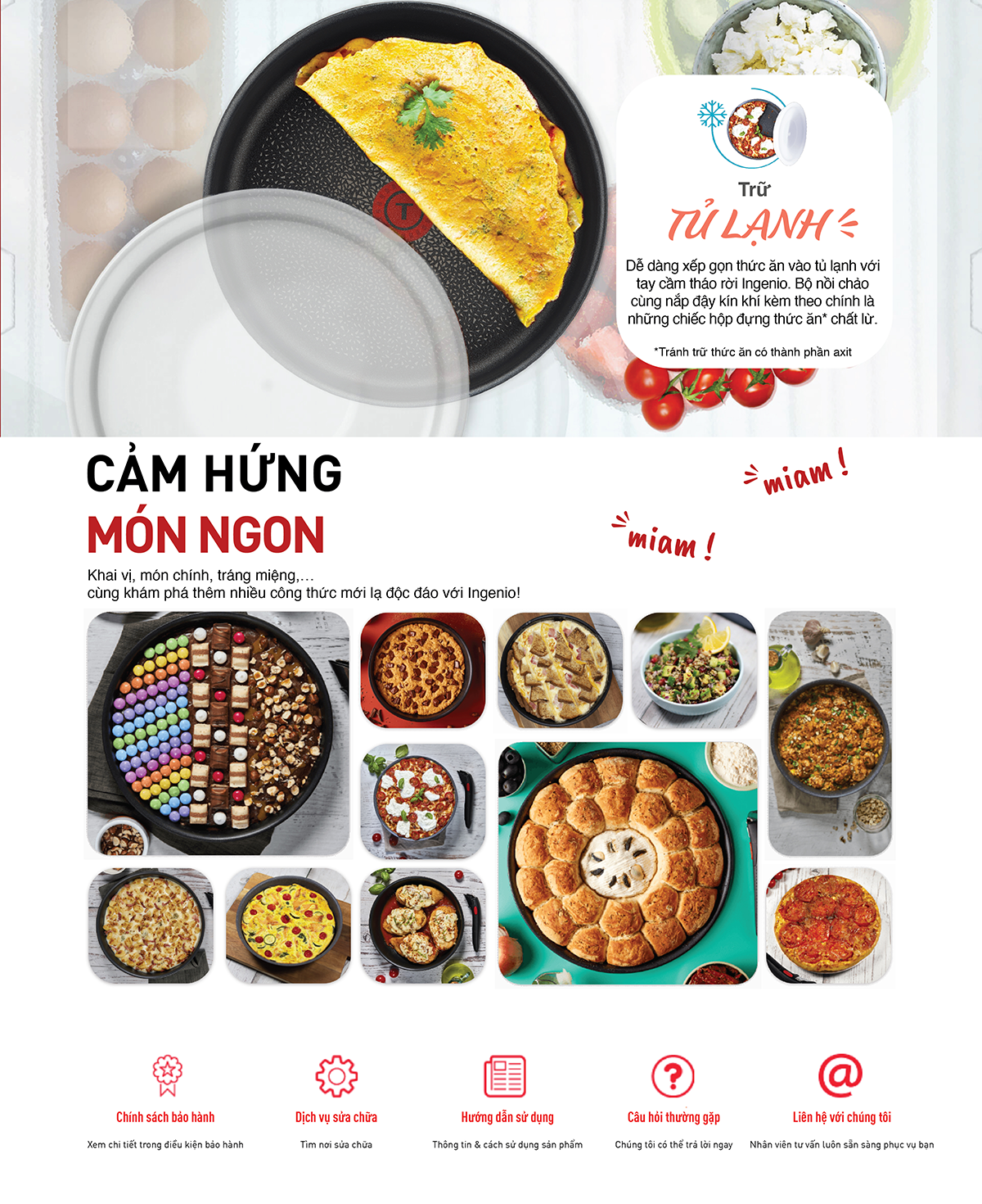 Bộ nồi chảo cán rời 3 món Tefal Ingenio Daily Chef - Hàng chính hãng