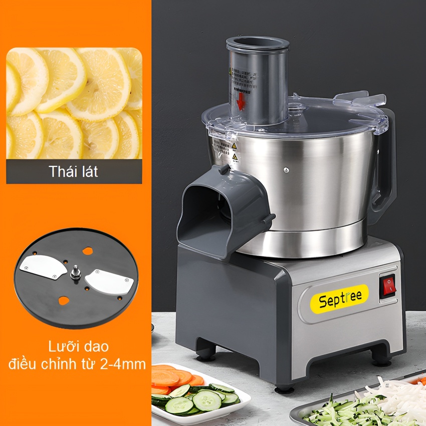 Máy thái rau củ quả đa năng thương hiệu cao cấp Septree Q1F - Năng suất 300kg/giờ - Hàng Chính Hãng