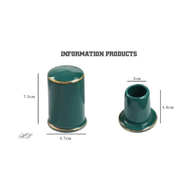 Hộp tăm sứ viền vàng cao cấp cực sang chảnh
