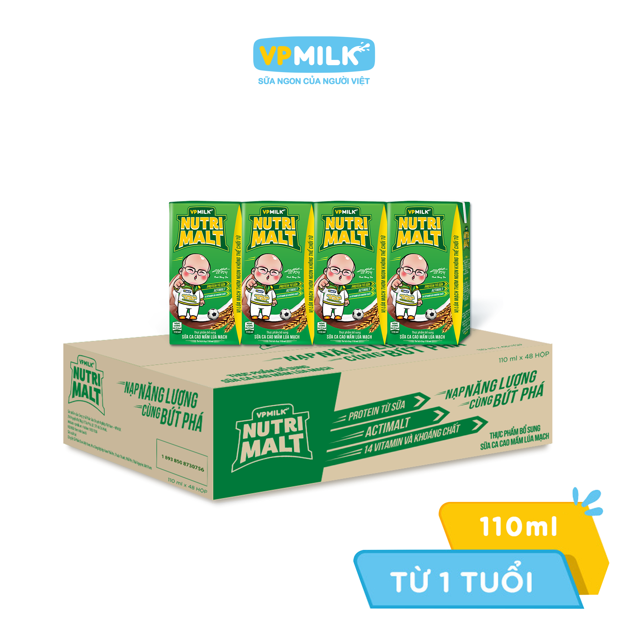 Hình ảnh Sữa Ca Cao Mầm Lúa Mạch Đen – VPMilk Nutrimalt Hộp 110ml (Thùng 48 Hộp)