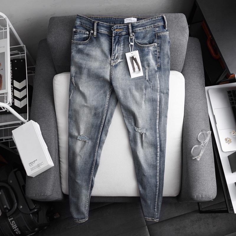 Quần jean nam cao cấp ống ôm slim fit xuất xịn co giãn