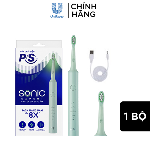 Bộ bàn Chải Điện P/S Sonic Expert Chuyên Gia Sóng Âm - Công Nghệ Sóng Âm, Chải Sạch Mảng Bám Tới 8X - Xanh Mint