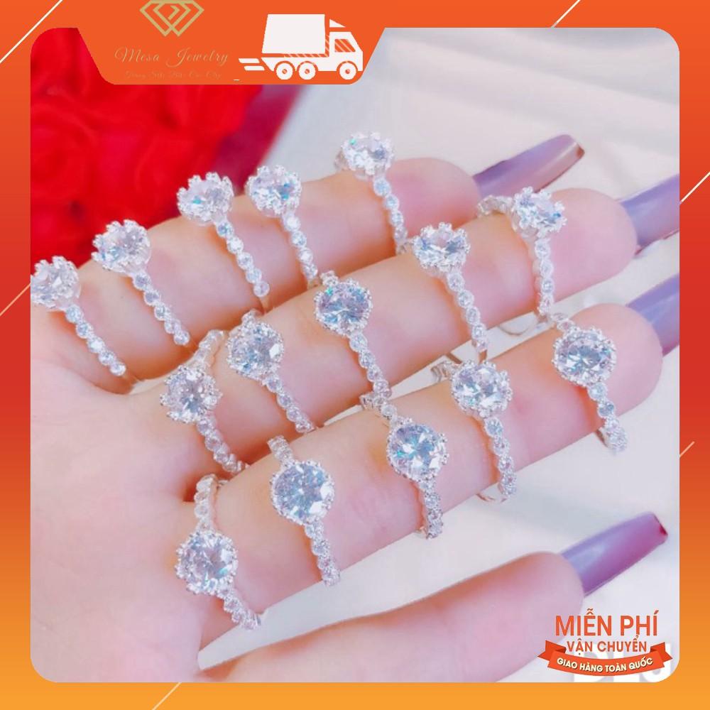 Nhẫn bạc ta đính đá trắng