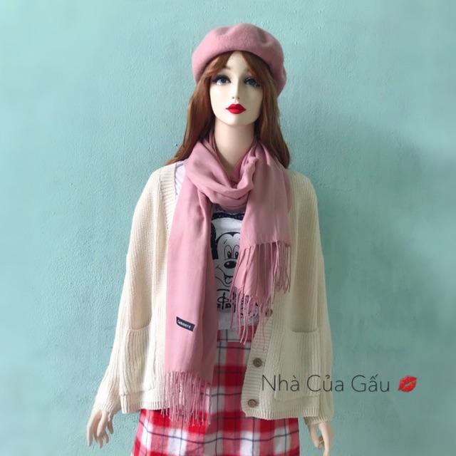 Combo mũ nồi dạ và khăn len cashmere loại 1