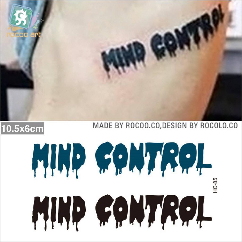 Hình xăm dán chữ Mind contro 10x6cm